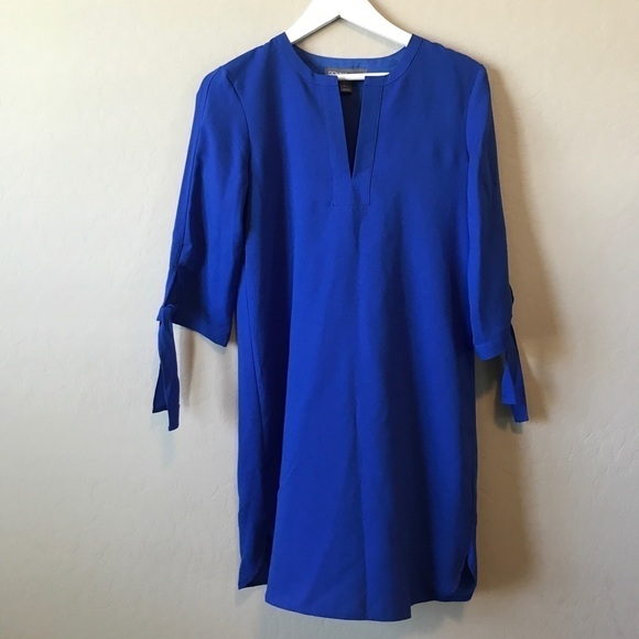 DONNA Ricco Shift Dress with Self-Tie Sleeves - Picture 5 of 8